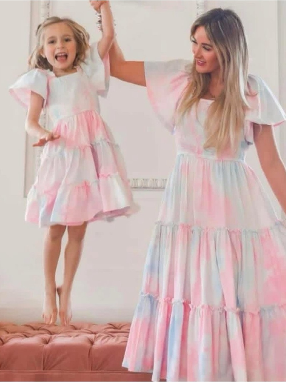 Ivy City Co Cotton Candy Dress - Pink & Blue